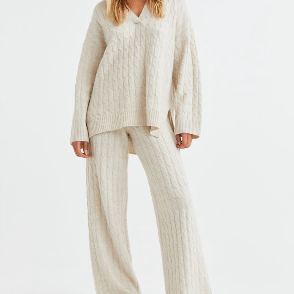 H&M co-ord. Cable knit sweater and pants. Sold out everywhere. 1112530001.